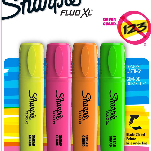 Sharpie Highlighter Chisel Tip Assorted Pack of 4 (2190473)