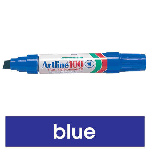 ARTLINE 100 PERMANENT MARKERS Large Chisel Blue Each