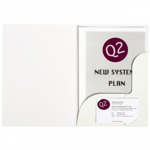 MARBIG PRESENTATION FOLDERS A5 Gloss White Pk10