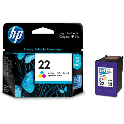 HP 22 TRI-COLOR ORIGINAL INK CARTRIDGE (C9352AA) Suits DeskJet 3920 / 3940 / PSC1410 / D1300