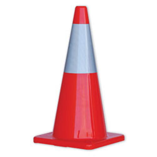 ZIONS GENERAL SAFETY EQUIPMENT TRAFFIC CONES REFLECTIVE (250mm HiVis Tape, 700mm Orange )