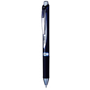 Pentel BLP77 Energel Permanent Liquid Gel Pen Retractable 0.7mm Medium Nib Blue, Box of 12