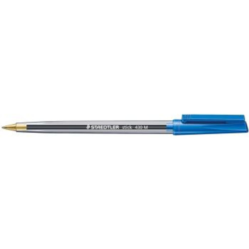 STAEDTLER STICK 430 BALLPOINT PEN Medium Blue Bx10 430MA-3