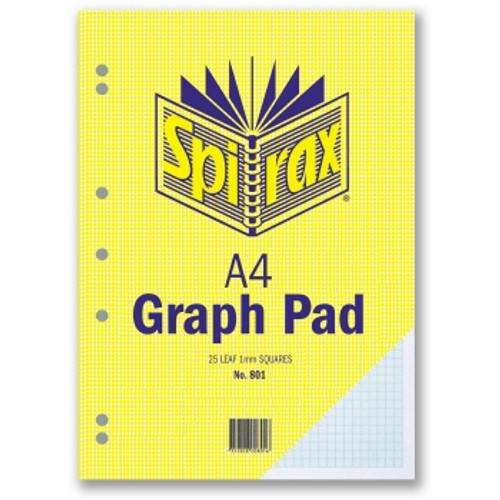 SPIRAX 801 GRAPH PAD 1mm A4 25 LEAF