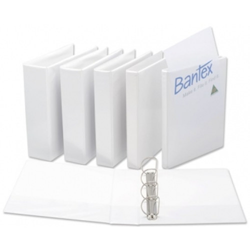Bantex Standard Insert Ring Binder PP A4 4D Ring 38mm - White (2732-407)
