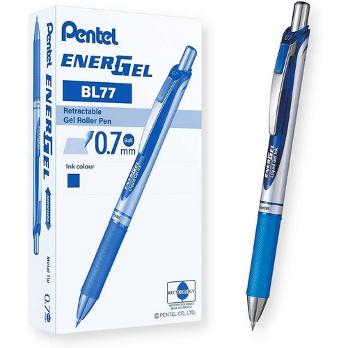 PENTEL BL77 GEL INK PEN Energel DLX Retractable Blue