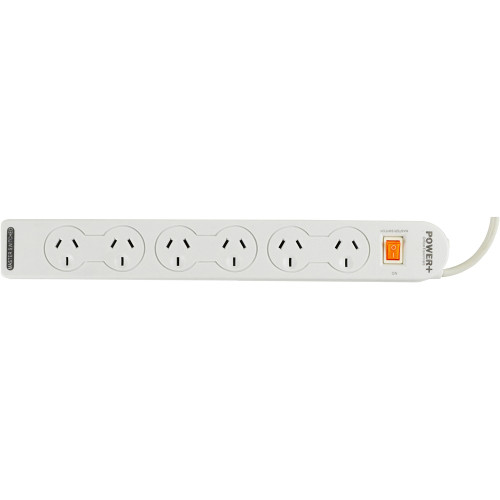 ITALPLAST 6 Outlet Powerboard with Master Switch & Overload Protection - White