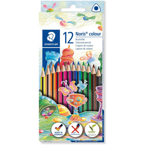Staedtler 187 Noris Club Triangular Colour Pencils, Assorted Pack of 12