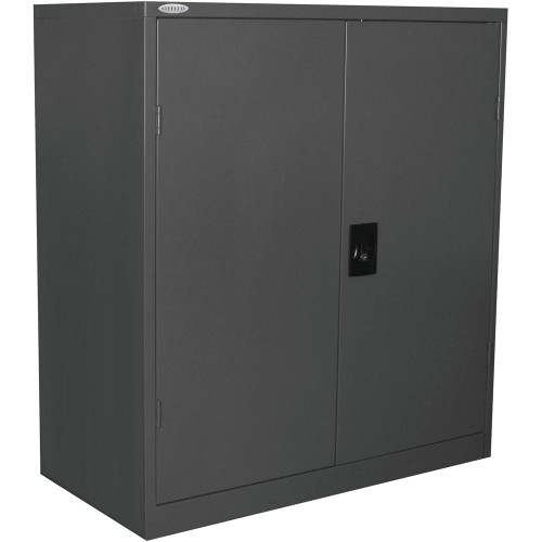 STEELCO STATIONERY CUPBOARD 2 Shelf Graphite Ripple H1015xW914xD463mm