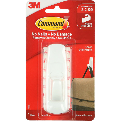 COMMAND 17003 LARGE HOOK With Adhesive 1 Pack