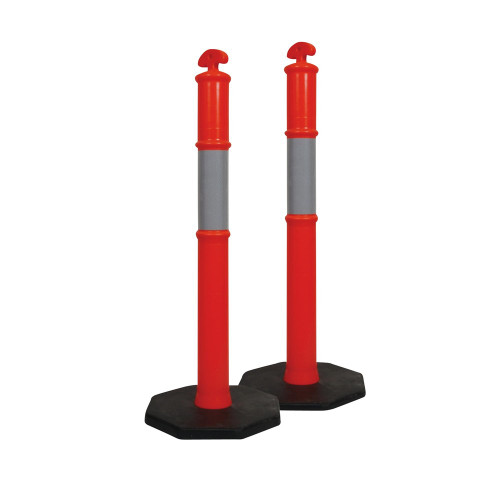 ZIONS GENERAL SAFETY EQUIPMENT TRAFFIC BOLLARD REFLECTIVE (HiVis Reflective Tape,Org ) AND 6KG BASE **