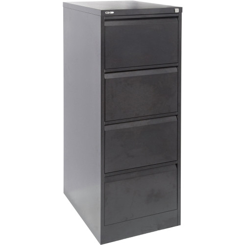 GO 4 DRAWER FILING CABINET H1321xw460xd620mm Black Ripple