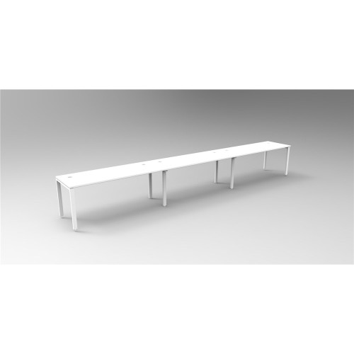 RAPID INFINITY PROFILE END LEG Workstation White 1800x700mm 3 Person Singleside No Screen