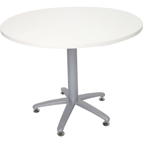 RAPID SPAN ROUND MEETING TABLE D1200mm White Top Silver Base