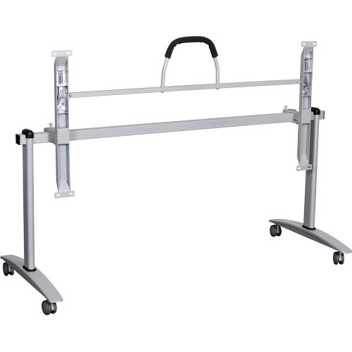 Summit Flip Top Table Silver Frame with Castors 1800 (W) x750mm (D) White Top