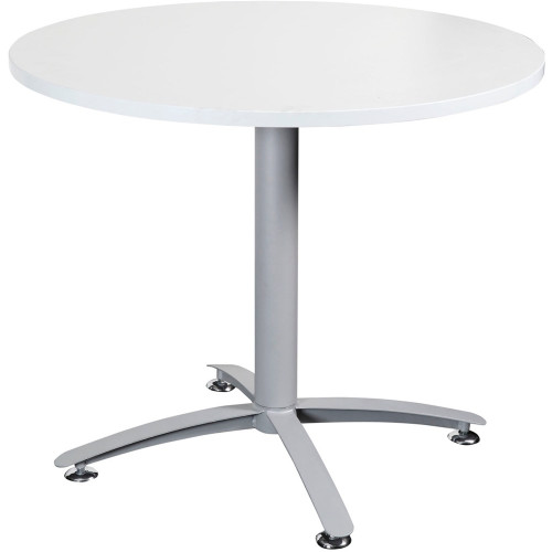 SUMMIT MEETING TABLE Silver star base 900mm White Top