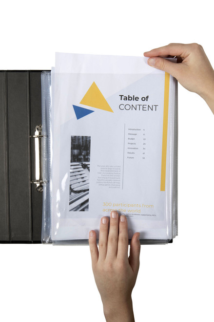 MARBIG HEAVY DUTY SHEET PROTECTORS A4 Gusseted 25mm, Pk10