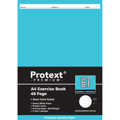 PROTEXT 4 EXERCISE BOOK RULED 8MM 48PG + MARGIN
