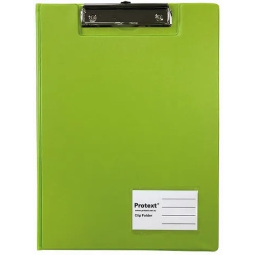 PROTEXT A4 PP CLIP FOLDER - LIME GREEN