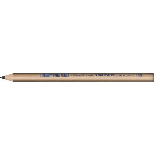 Staedtler 119 Natural Jumbo Pencil Triangular - 2B, Box of 12