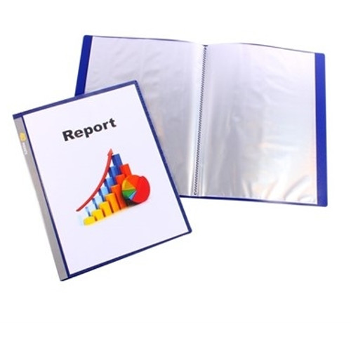 BEAUTONE INSERT SPINE PRESENTATION FIXED POCKET DISPLAY BOOK A4 40 POCKET NAVY (100853814) ( 400135586 )