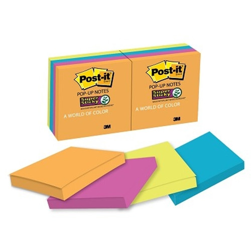 POST-IT 622-8SSAU SUPER STICKY MINI NOTES 50 X 50MM RIO DE JANEIRO 8 PADS