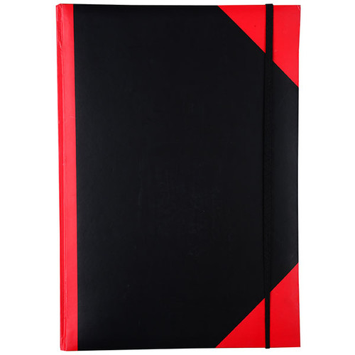 BLACK AND RED NOTEBOOK CASEBOUND RULED ELASTIC CLOSURE 200 LEAF A4 *** While stocks last ***