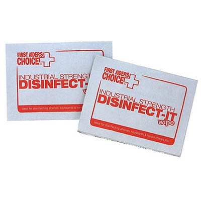 FIRST AIDERS CHOICE DISINFECT-IT WIPES BOX 100