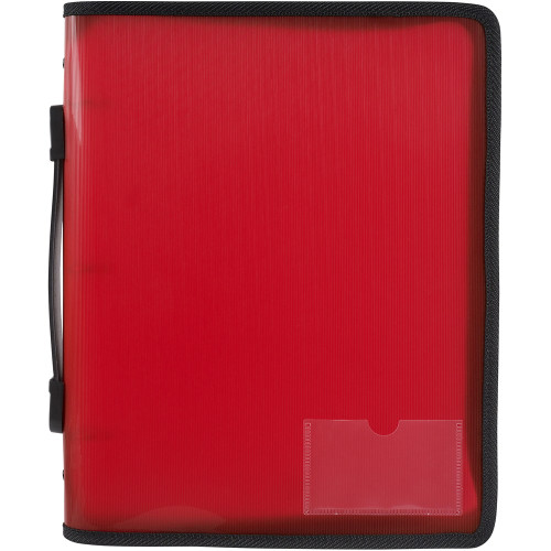 MARBIG ZIPPER BINDER 25MM 3O WITH HANDLE RED