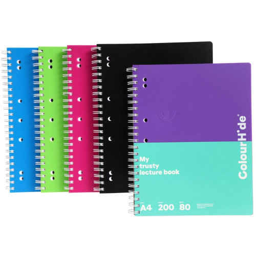 COLOURHIDE LECTURE NOTEBOOK A4 200PG GREEN