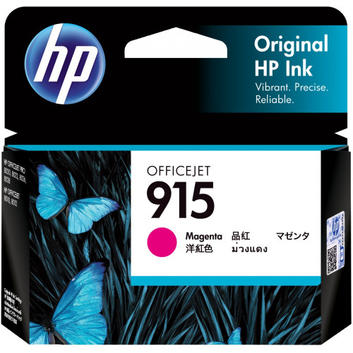 HP #915 ORIGINAL MAGENTA INK CARTRIDGE (3YM16AA) 315 PAGES Suits HP Officejet 8010 / 8012 / 8020 / 8022 / 8026 / 8028