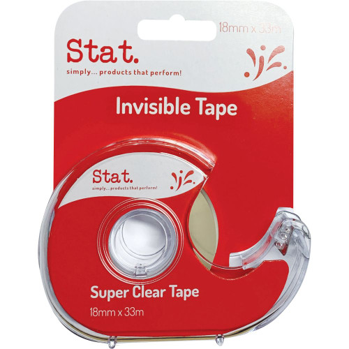 STAT TAPE DISPENSER Invisible 18mmx33m Clear