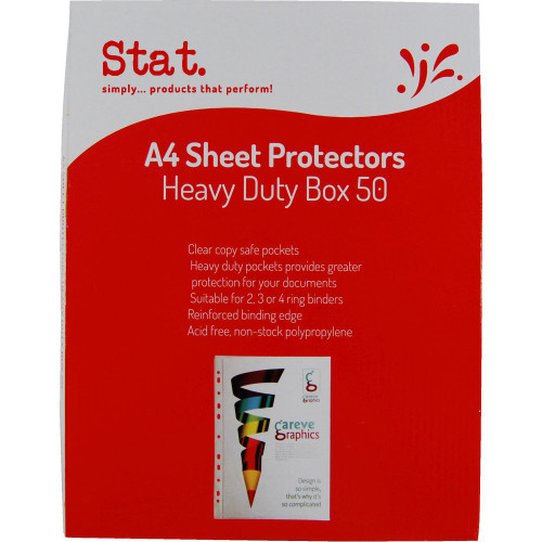 STAT SHEET PROTECTOR A4 70 Micron Clear Pack of 50