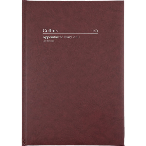 COLLINS APPOINTMENT SERIES DIARY A4 1 Day to Pg 15min Burgundy 140.P78 (2026)
