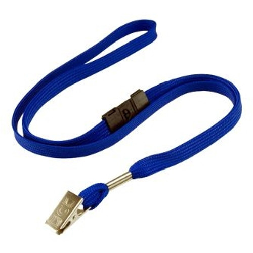 ALLIGATOR CLIP LANYARD WITH SAFETY BREAKAWAY NAVY BLUE