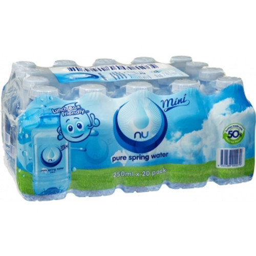 NU-PURE SPRING WATER MINI 250ML 20 PER SLAB 10 SLABS (200 BOTTLES)