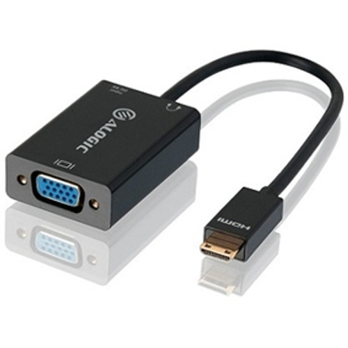 ALOGIC 15CM MINI HDMI TO VGA ADAPTER WITH 3.5MM AUDIO - MALE TO FEMALE (FULL HD -1920 X 1080)