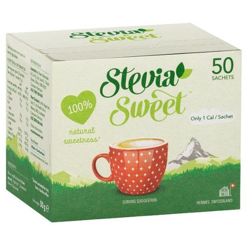 12 CARTONS OF STEVIA SWEETENER SACHETS BOX 50 (600 SACHETS IN TOTAL)(CARTON OF 12 BOXES)