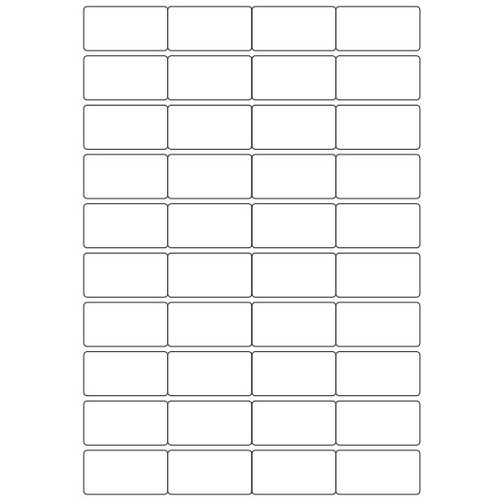 LABELS 48.5MM x 25.4MM - 40 LABELS PER SHEET - WHITE SEMI GLOSS (LASER & OFFSET) PACK 20 SHEETS