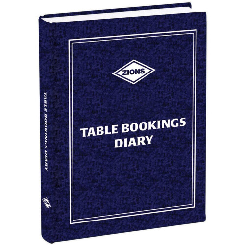 ZIONS TABLE BOOKING DIARY A4 2 PAGES TO A DAY BLUE