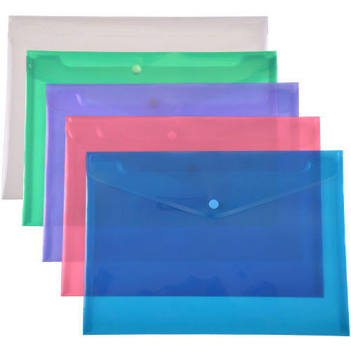 CUMBERLAND A4 PUSH STUDENT Document Wallet Assorted Pack of 10 *** While Stocks Last ***