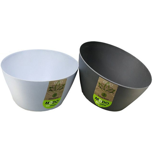 MODO Ecoliving Reusable Salad Bowl 24 x 12cm made from Bamboo Fibre and Melamine Assorted Colours (Grey & Light Blue) - price per bowl *** While Stocks Last ***