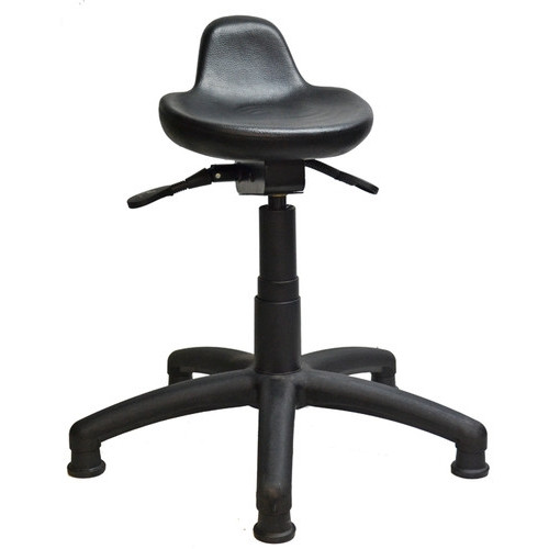 BLACK POLYURETHANE SEAT WITH TILT MECHANISM WITH BLACK BASE GAS LIFT AND GLIDES