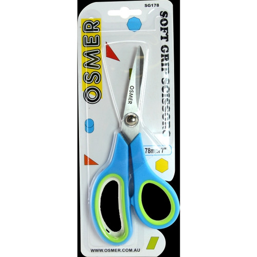 OSMER 170mm (7.0") PREMIUM COMFORT SOFT GRIP HIGH QUALITY SCISSORS OFFSET HANDLE