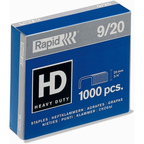 RAPID STAPLES 9/20 - 20mm HD9 & HD170. (Box of 1000)