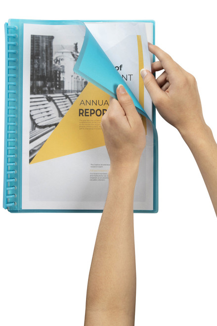 MARBIG REFILLABLE DISPLAY BOOK 20 POCKET INSERT COVER MARINE BLUE