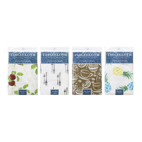 Vinyl Flannel Backed Table Cloth 152cm (Assorted Colours) Round KT0004