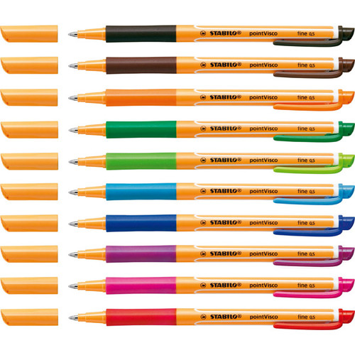 STABILO POINT VISCO ROLLERBALL GREEN BOX 10