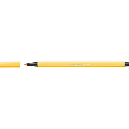 STABILO PEN 68 FIBRE TIP PEN YELLOW (BX10)