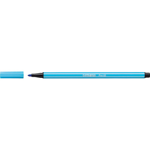 STABILO PEN 68 FIBRE TIP PEN AZURE (BX10)